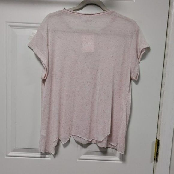 LNA Women's Light Pink Silk-Blend Short Sleeve T-Shirt Size Large - Picture 2 of 9